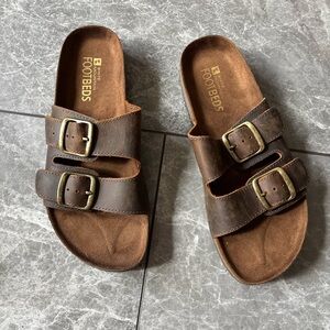 White mountain Double Strap Sandals with Buckles